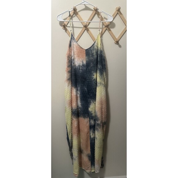 Entro Women’s Plus Side Spring Summer Dress Size 1X Textured Tie Dye - Picture 3 of 5
